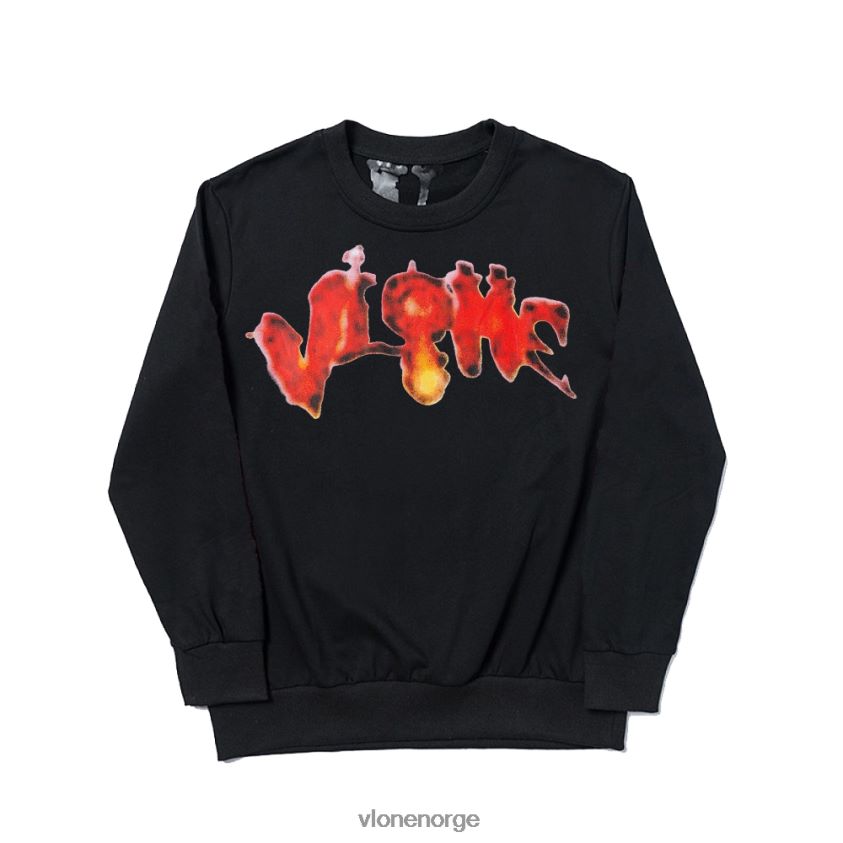 menn topp Vlone halloween flammende gresskar sweatshirt svart P608VV384