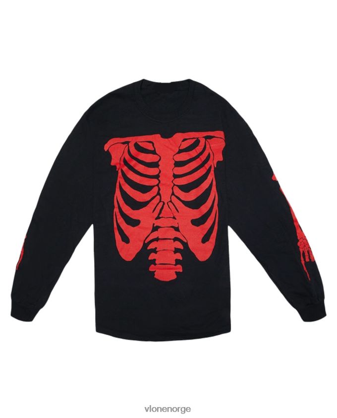 menn topp Vlone playboi carti die lit tour ribcage longsleeve svart P608VV379