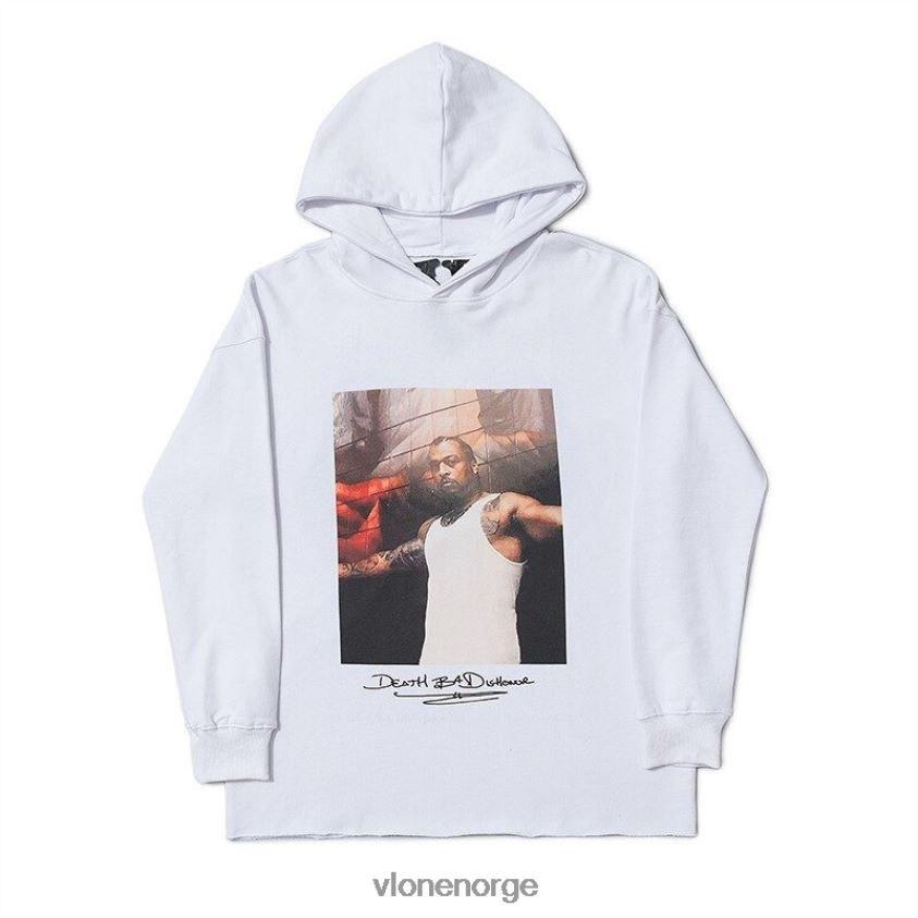 menn topp Vlone death b4 dishonor hvit hettegenser P608VV47