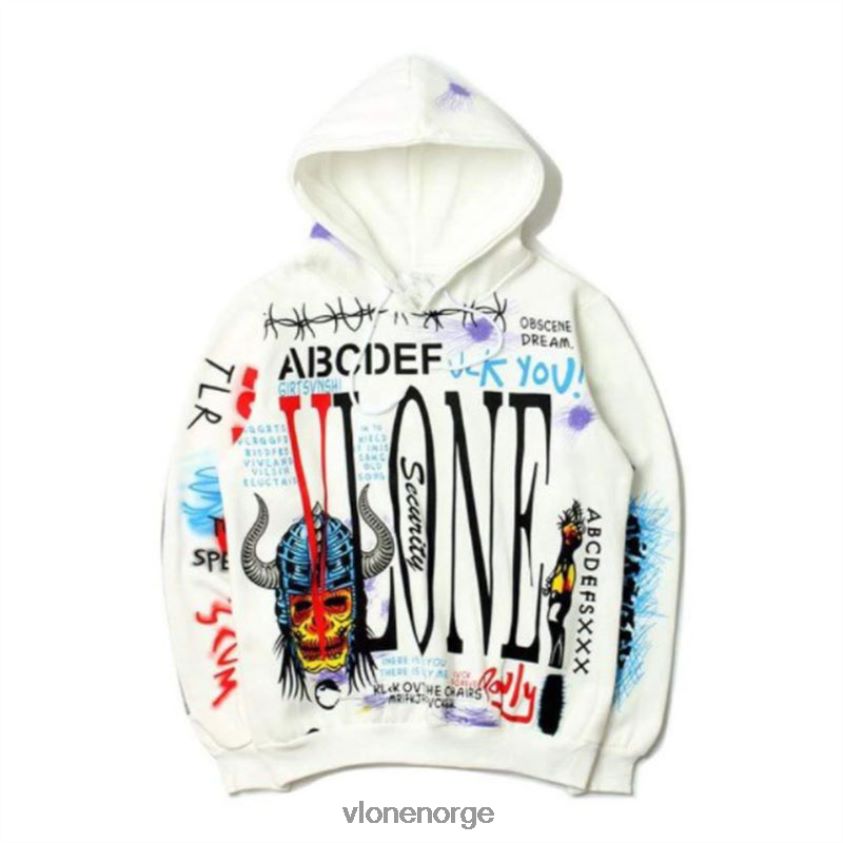 menn topp Vlone graffiti hettegenser svart P608VV80