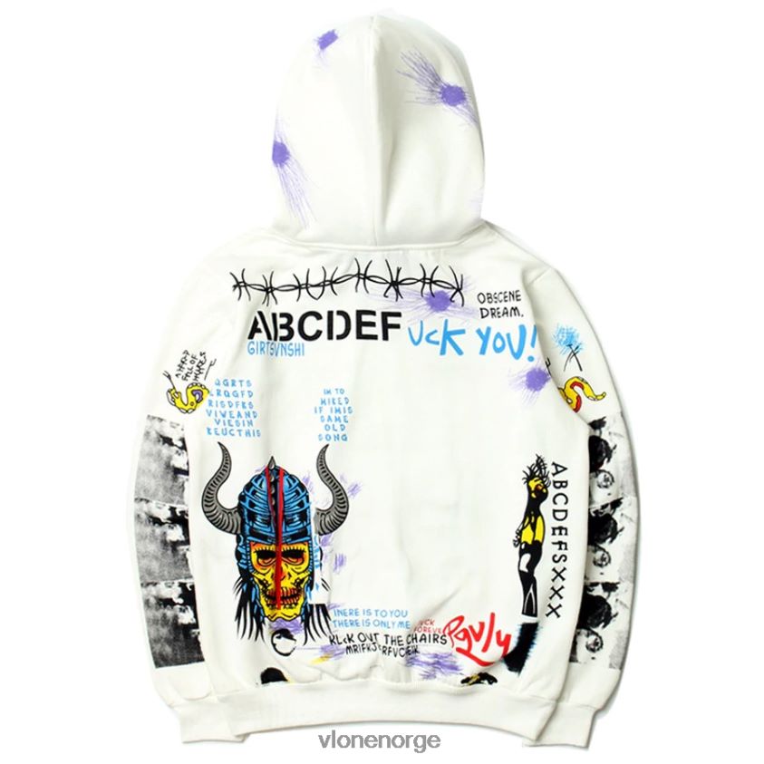 menn topp Vlone graffiti hettegenser svart P608VV80