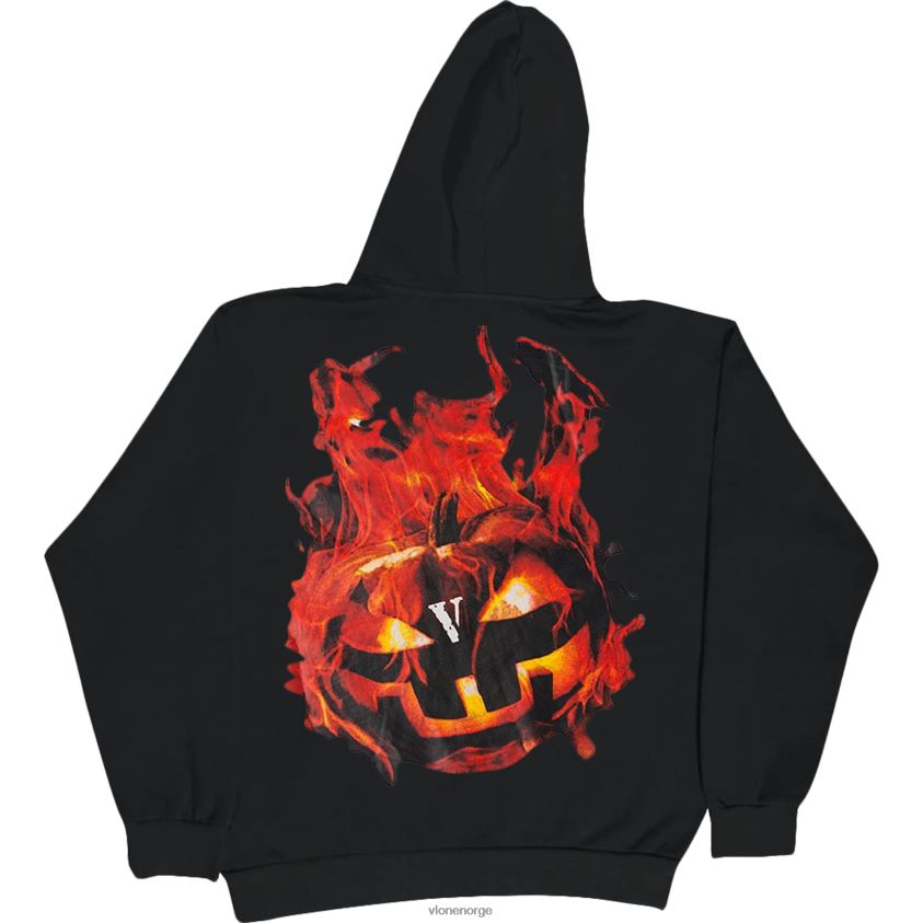 menn topp Vlone halloween flammende gresskar hettegenser hvit P608VV41