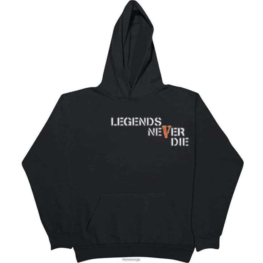 menn topp Vlone juice wrld sommerfugl hettegenser svart P608VV20