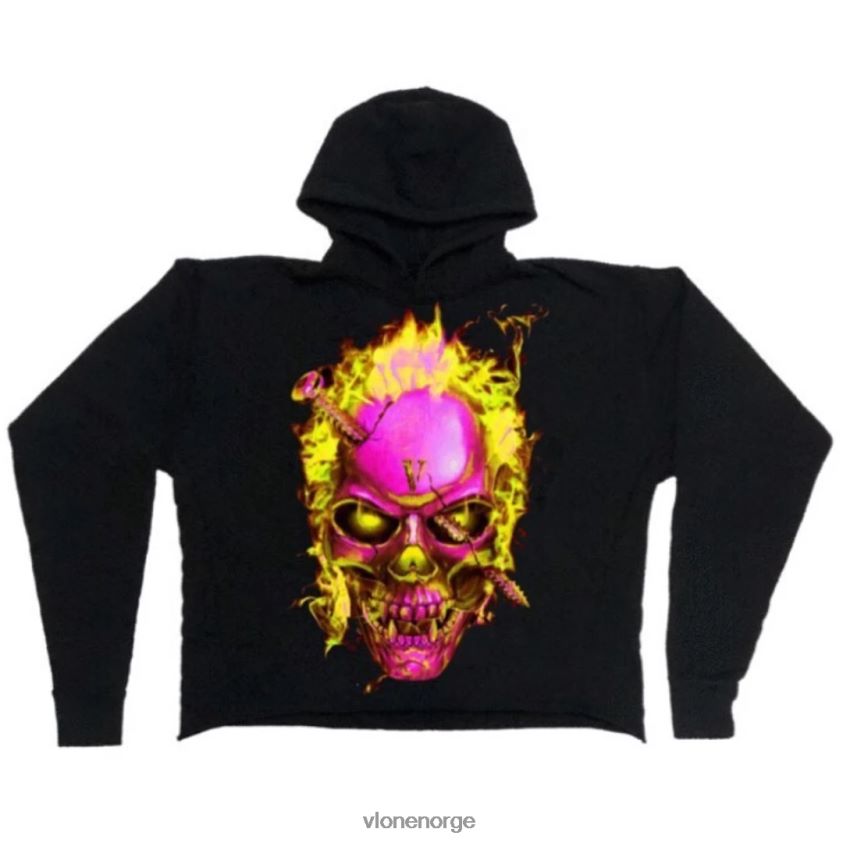 menn topp Vlone pop up lilla houston texas hettegenser svart P608VV91