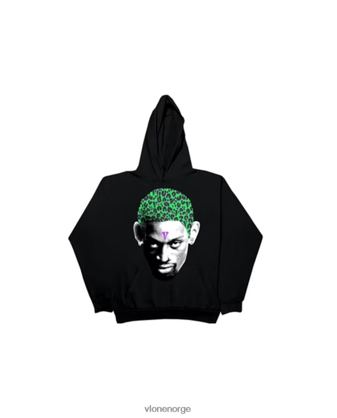 menn topp Vlone rodman cheetah hettegenser svart P608VV88