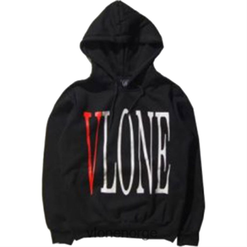menn topp Vlone stift streetwear hettegenser svart P608VV79
