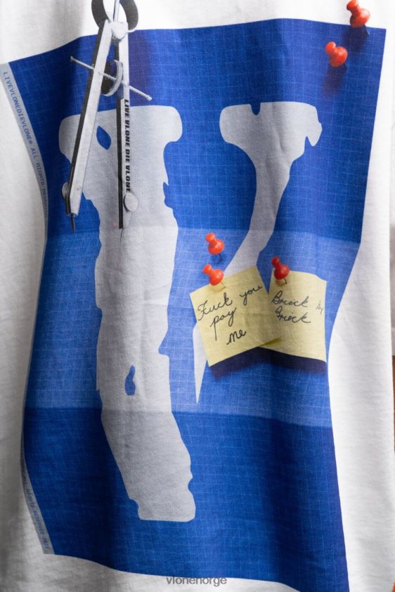 menn topp Vlone blåkopi t-skjorte P608VV109