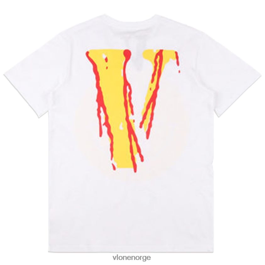 menn topp Vlone blod smilefjes bomull t-skjorte svart og hvit P608VV348