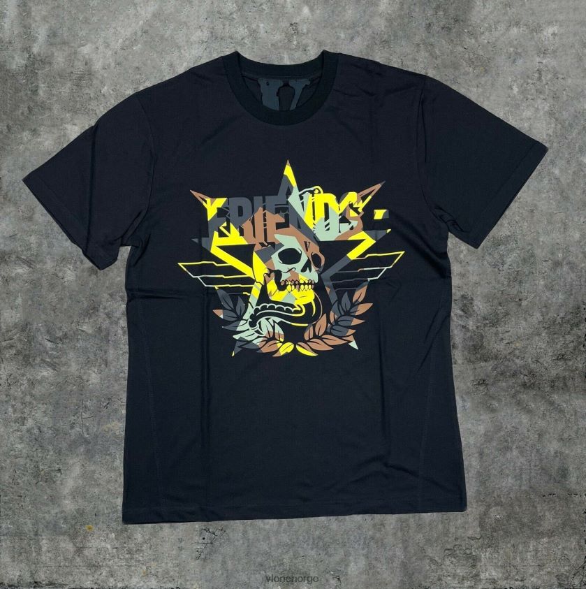 menn topp Vlone call of duty friends t-skjorte i bomull P608VV258