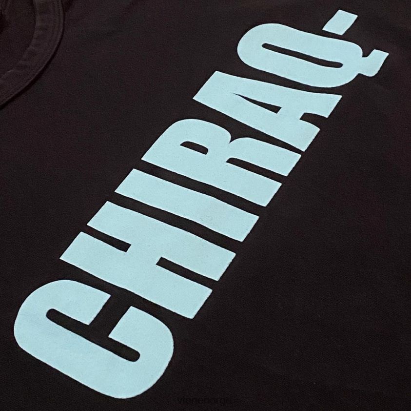 menn topp Vlone chiraq t-skjorte svart P608VV228