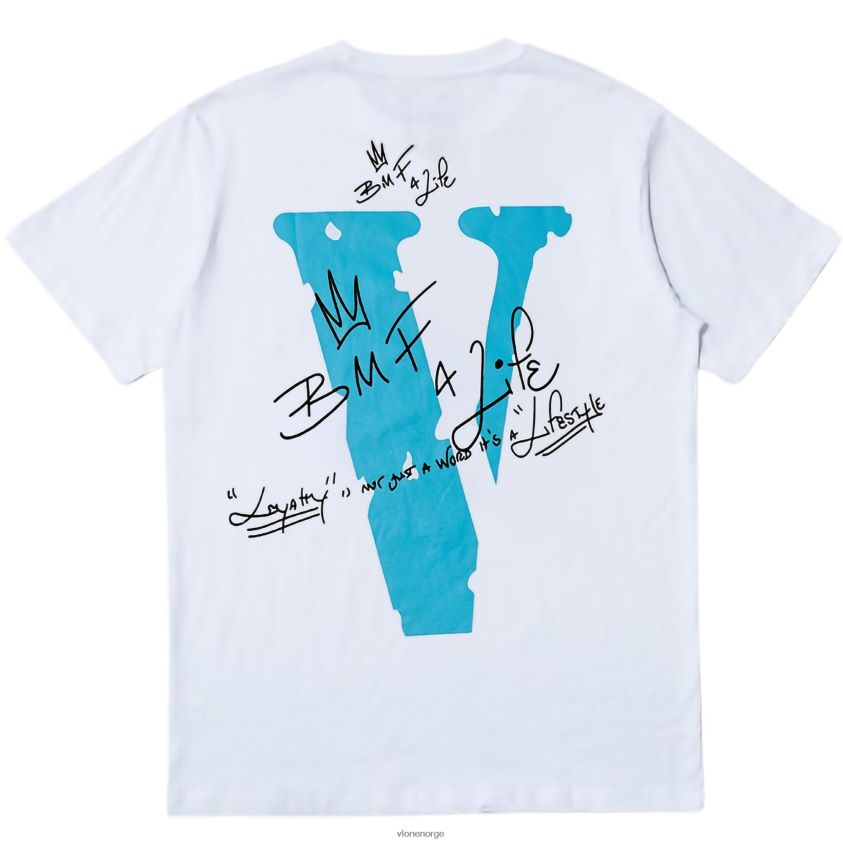 menn topp Vlone death b4 dishonor hvit t-skjorte P608VV204