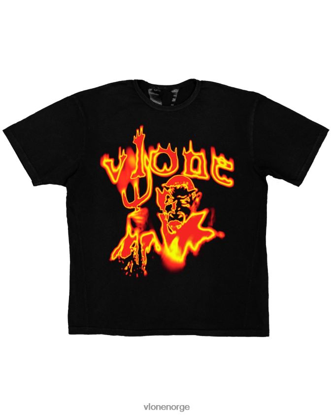 menn topp Vlone ender t-skjorte svart P608VV163