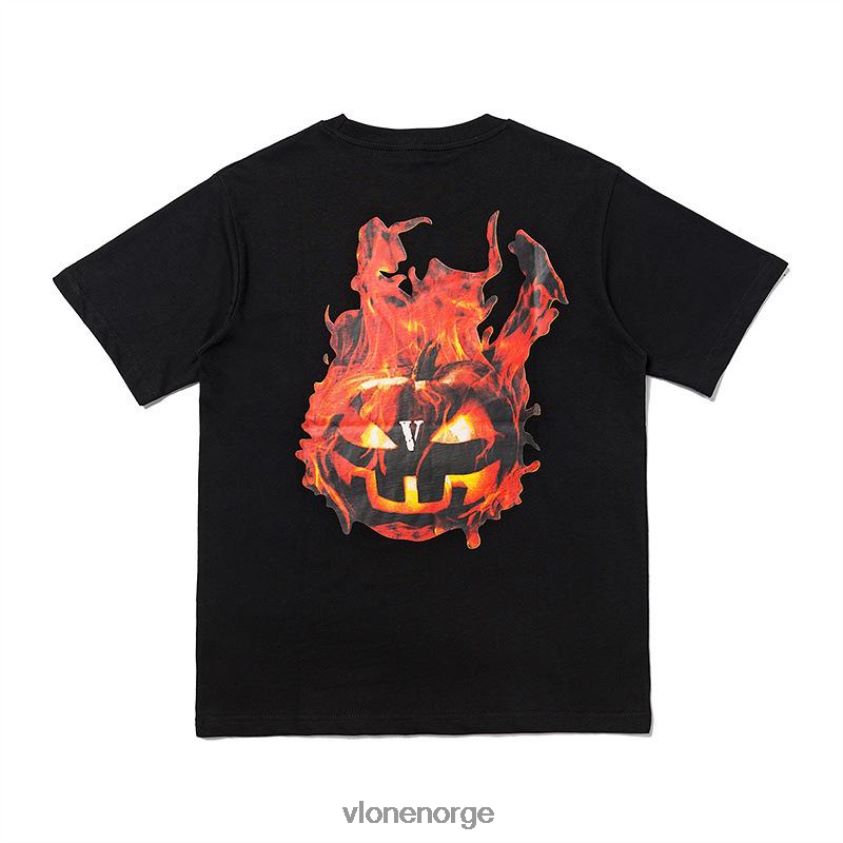 menn topp Vlone halloween flammende gresskar t-skjorte hvit P608VV175