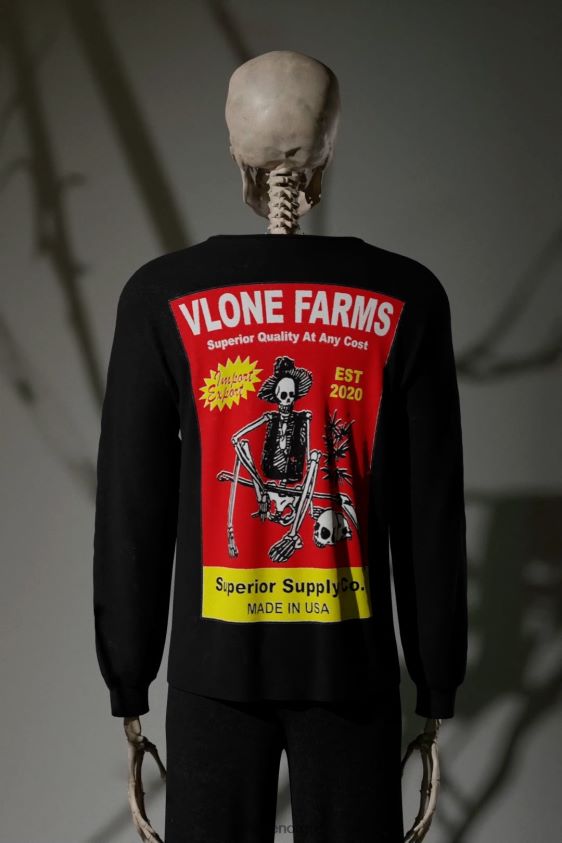 menn topp Vlone import eksport langermet t-skjorte P608VV104