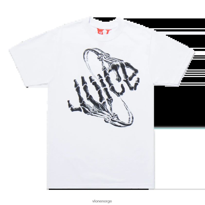 menn topp Vlone juice wrld bones tee hvit P608VV123