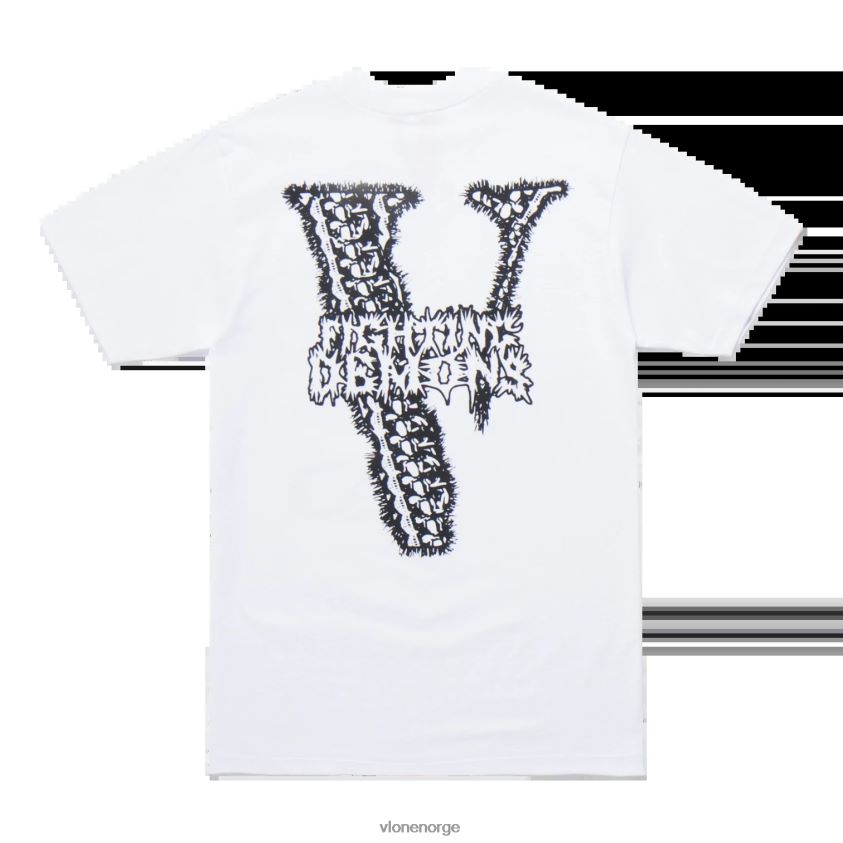 menn topp Vlone juice wrld bones tee hvit P608VV123