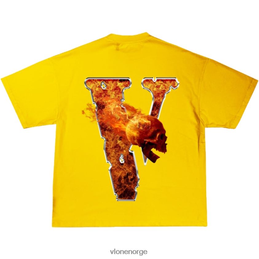 menn topp Vlone juice wrld inferno tee gul for voksne P608VV150