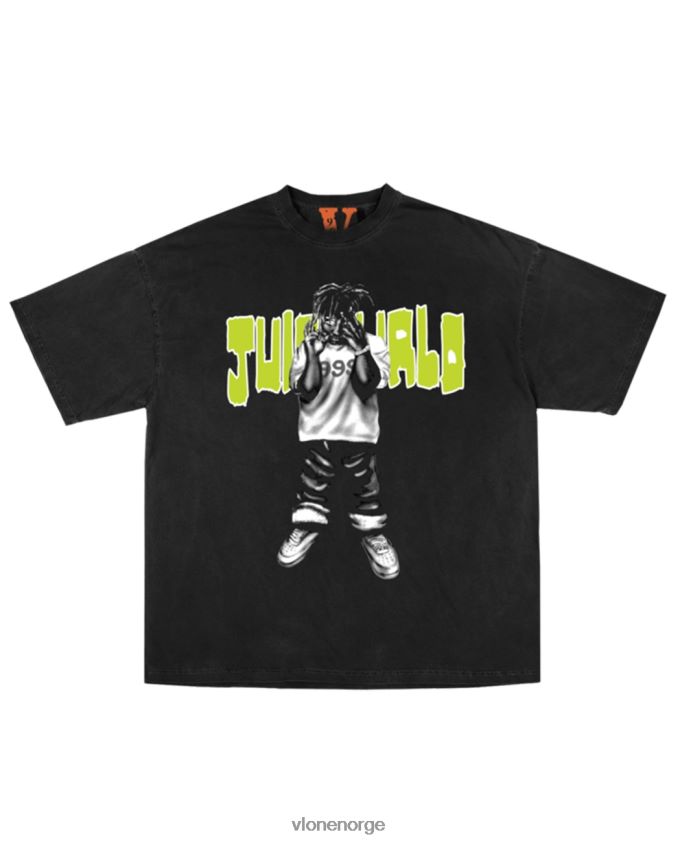 menn topp Vlone juice wrld moty tee svart P608VV144