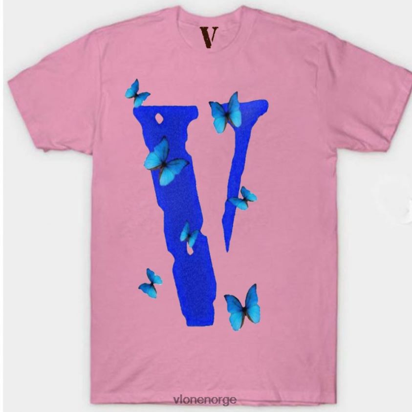 menn topp Vlone juice wrld sommerfugl t-skjorte P608VV159