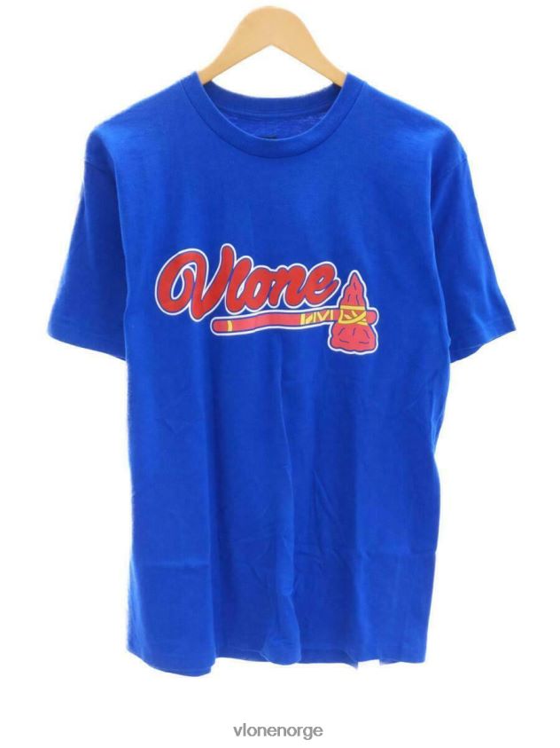 menn topp Vlone l bomull øks ss tee blå bomull mote t-skjorte P608VV212