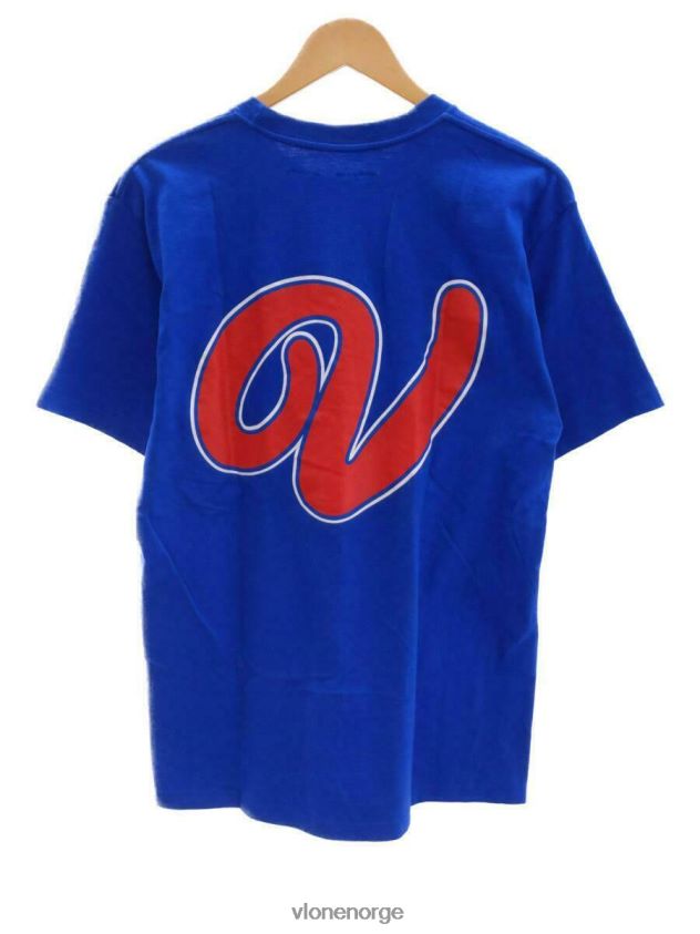 menn topp Vlone l bomull øks ss tee blå bomull mote t-skjorte P608VV212