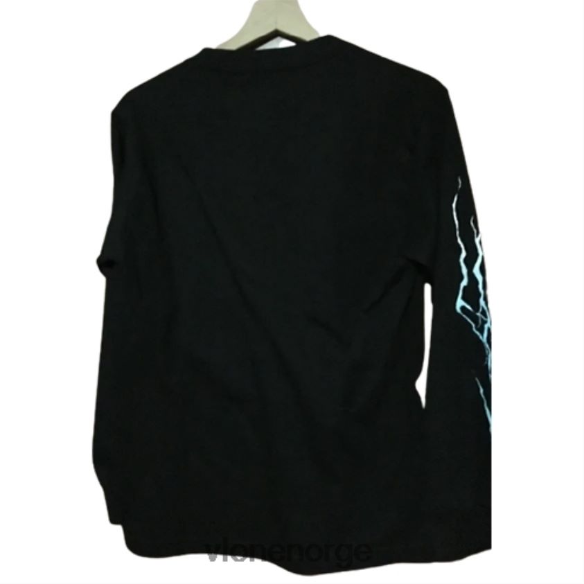 menn topp Vlone label lightning logo t-skjorte P608VV351