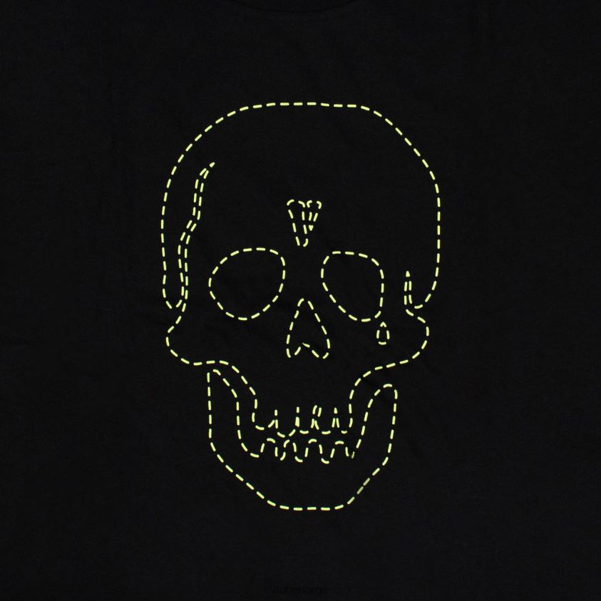 menn topp Vlone nabolaget skull svart t-skjorte P608VV189