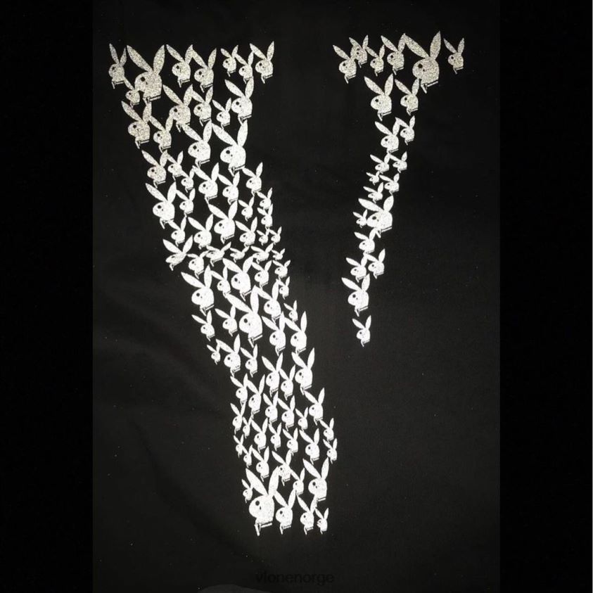 menn topp Vlone playboy carti bunny svart t-skjorte P608VV201