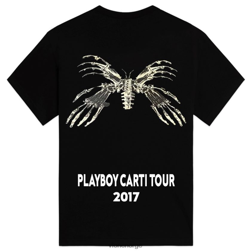 menn topp Vlone playboy carti tour 2017 t-skjorte svart P608VV162