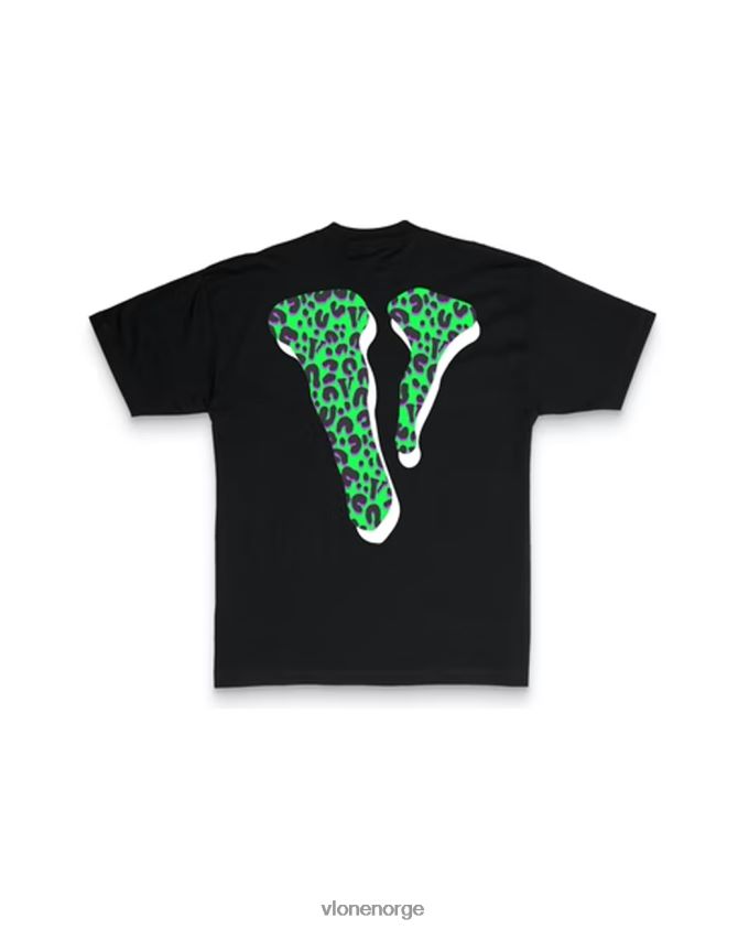 menn topp Vlone rodman gepard t-skjorte svart P608VV137