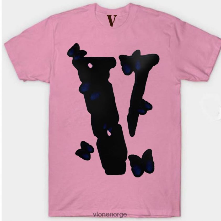 menn topp Vlone sort sommerfugl t-skjorte P608VV272