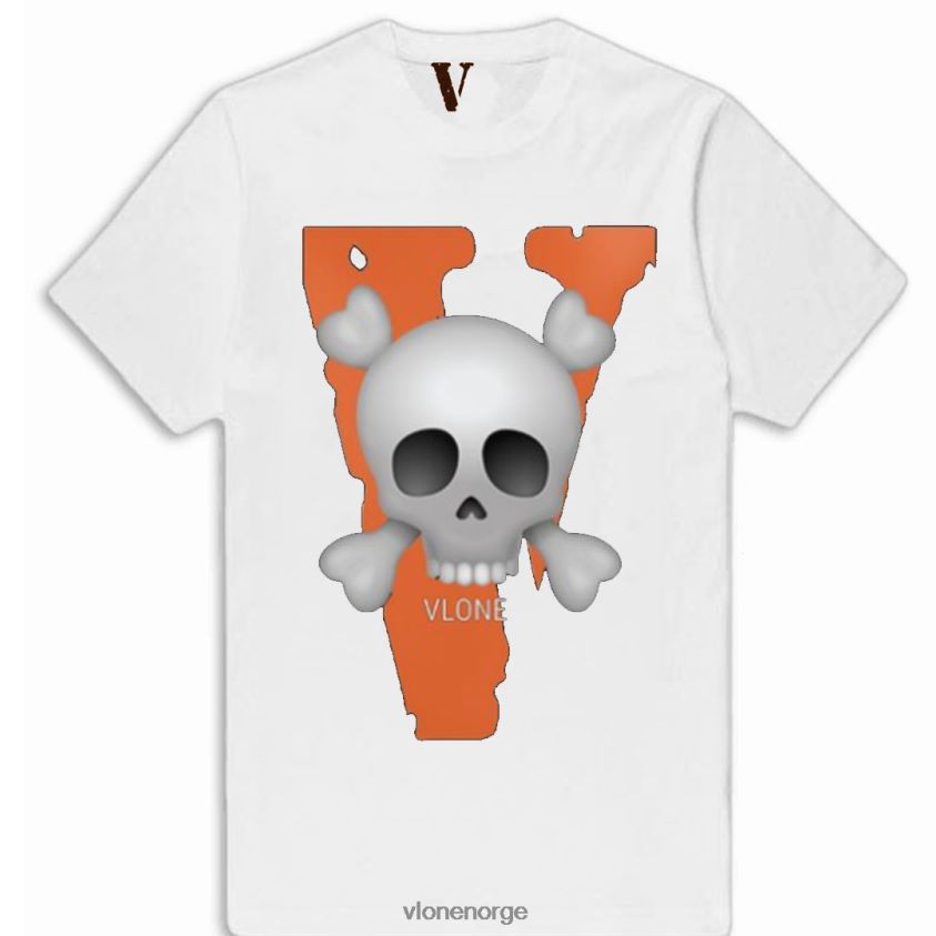 menn topp Vlone stor v med skull t-skjorte P608VV269