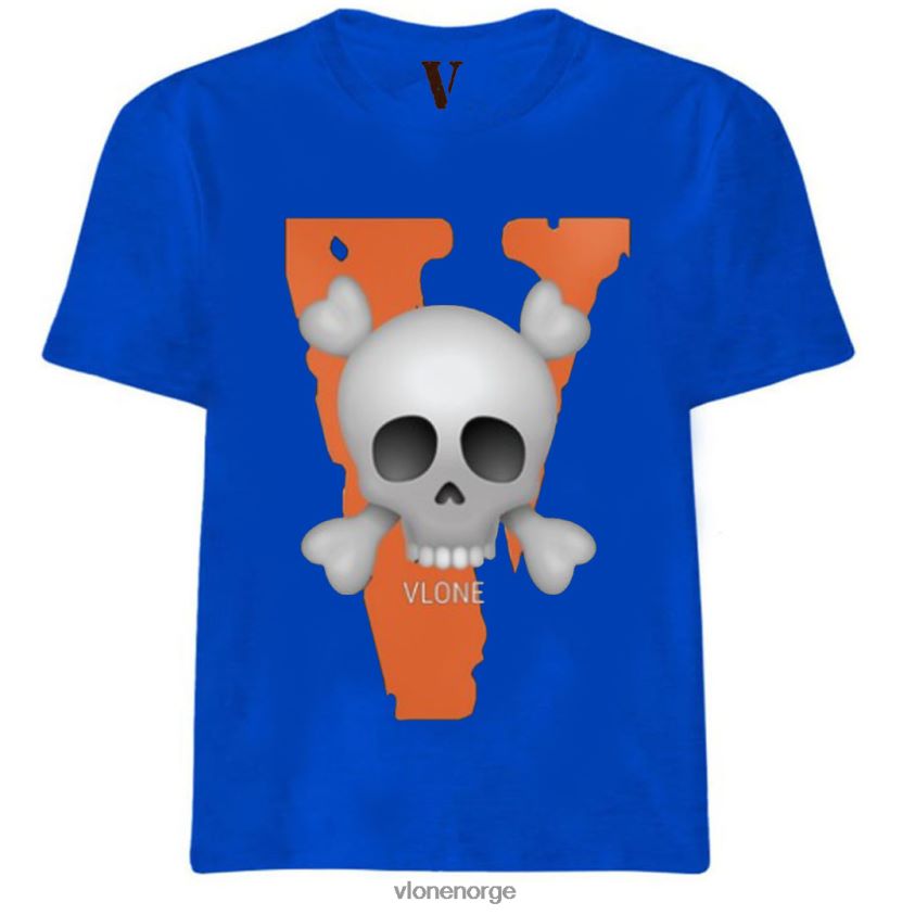 menn topp Vlone stor v med skull t-skjorte P608VV269