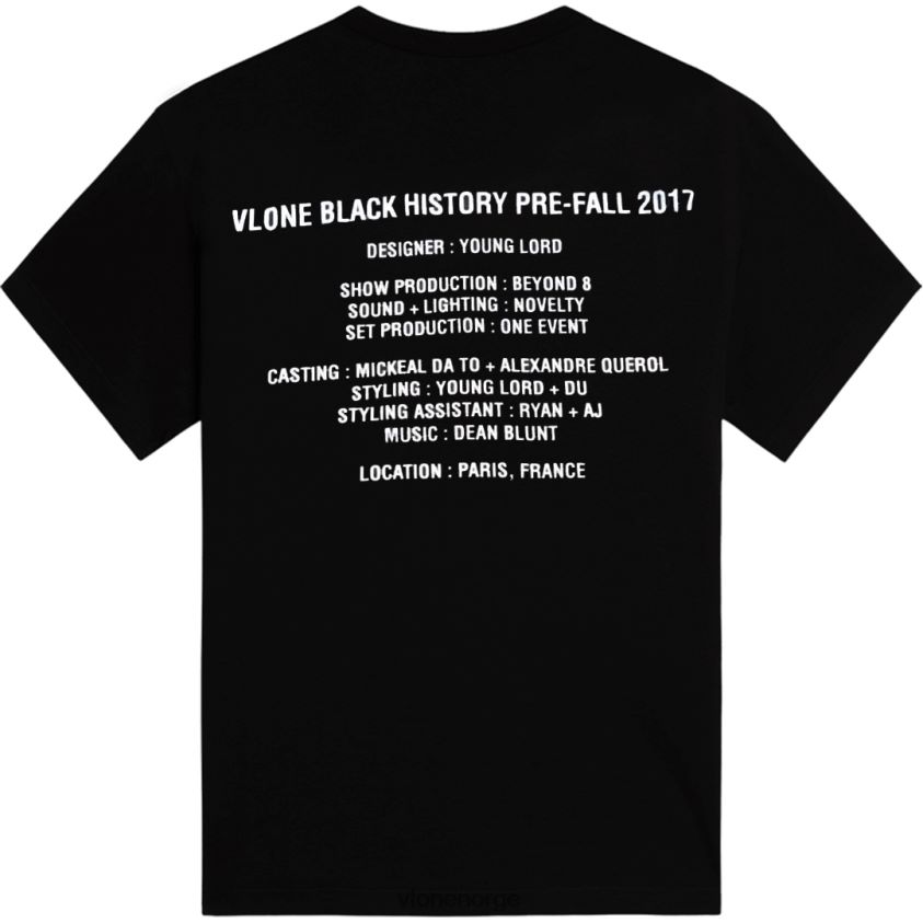 menn topp Vlone svart historie t-skjorte svart P608VV183