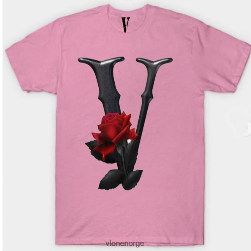 menn topp Vlone svart og rød blomst t-skjorte P608VV301