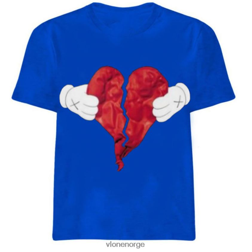 menn topp Vlone t-skjorte med knust hjerte P608VV293