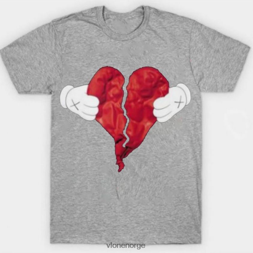 menn topp Vlone t-skjorte med knust hjerte P608VV293