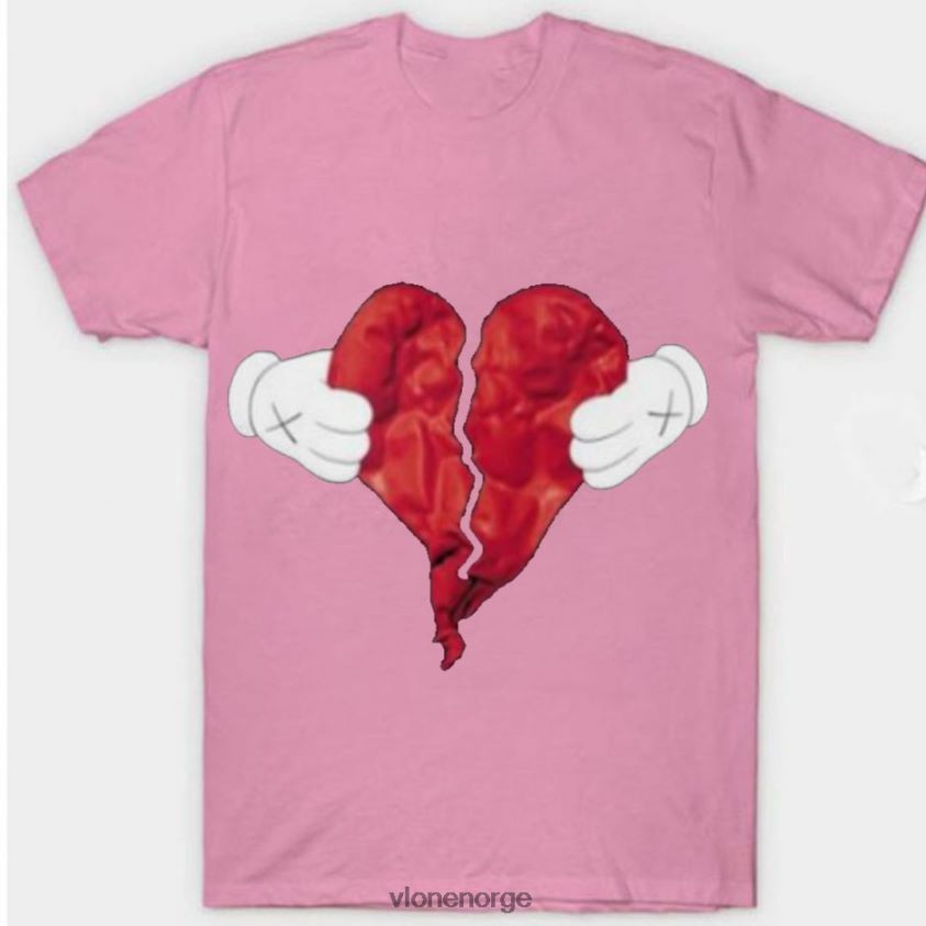 menn topp Vlone t-skjorte med knust hjerte P608VV293