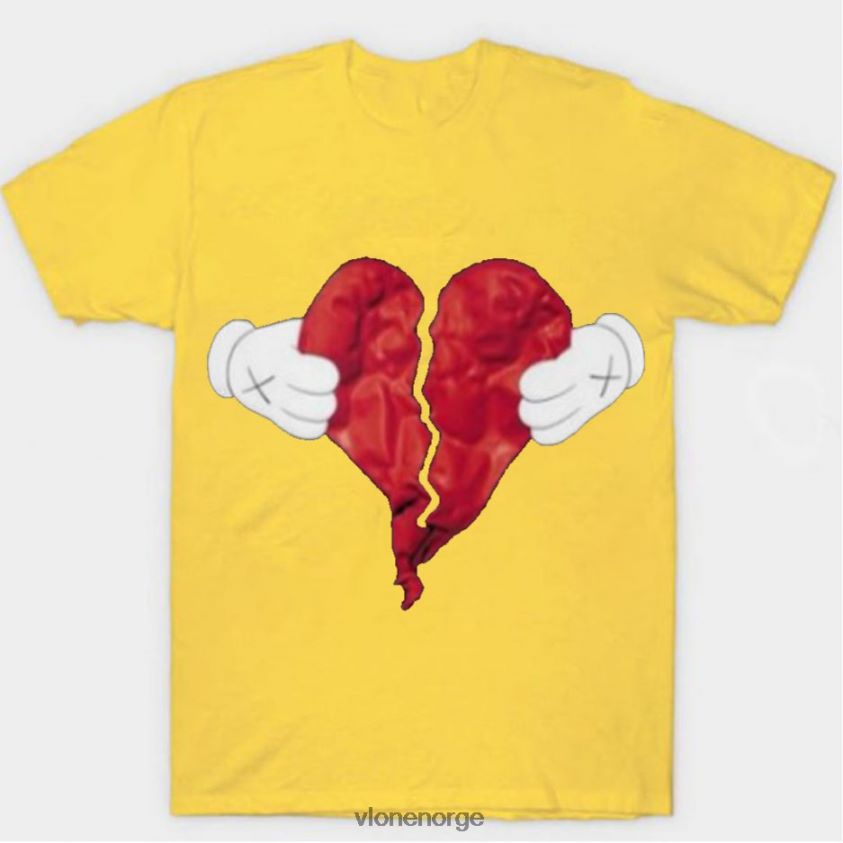 menn topp Vlone t-skjorte med knust hjerte P608VV293