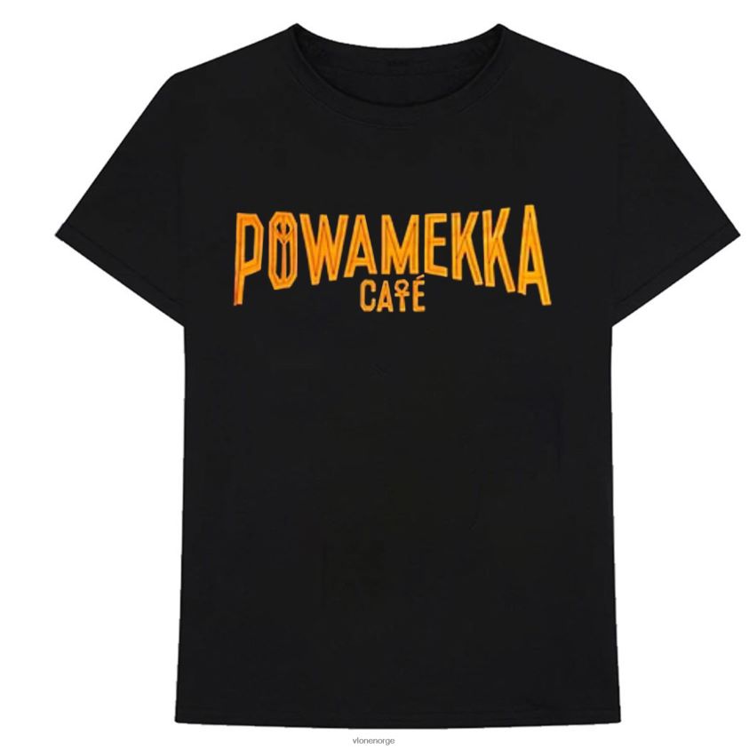 menn topp Vlone tupac powamekka cafe svart t-skjorte P608VV194