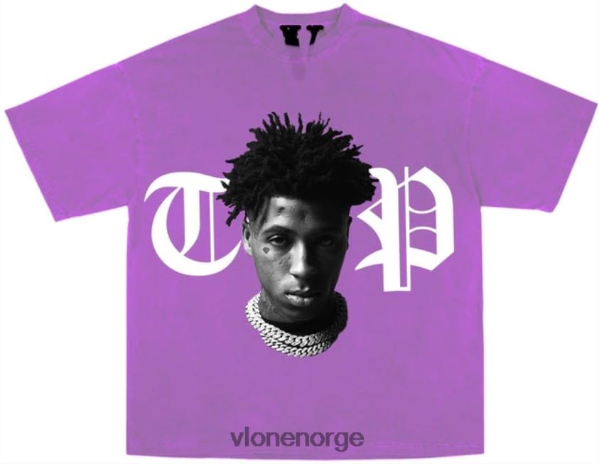 menn topp Vlone youngboy nba peace knapt lilla tee P608VV240